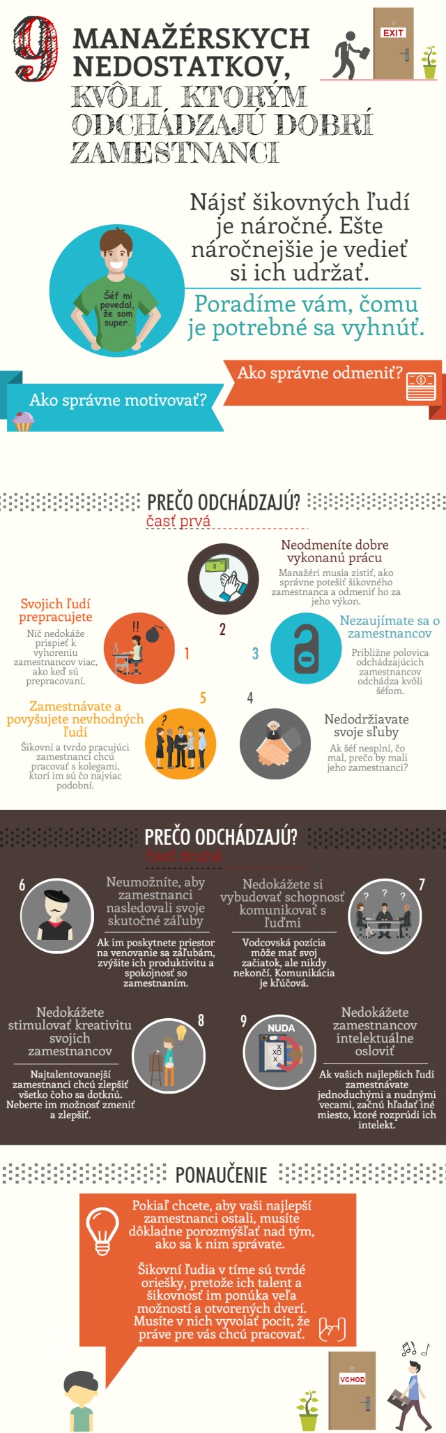 Infografika k článku 9 manažérskych nedostatkov, kvôli ktorým odchádzajú zamestnanci